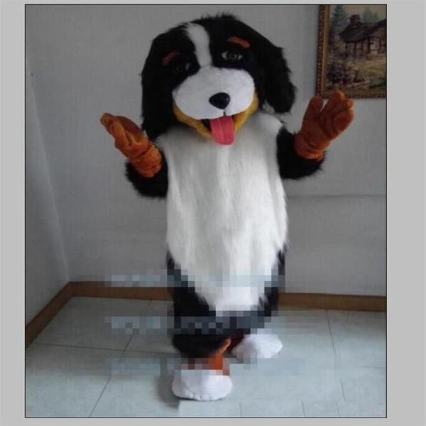 Costume della mascotte del bovaro bernese di Halloween Cane da pastore dei cartoni animati Personaggio a tema anime Natale Festa di carnevale Vestito operato Adul202Q