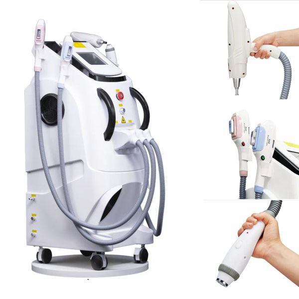 4 em 1 OPT IPL Tattoo Removal ipl máquina de rejuvenescimento da pele máquina de depilação a laser 4 alças elight opt ipl Laser q comutado nd yag laser Machine