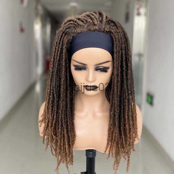 Sentetik peruklar cosplay dreadlock peruk sentetik saç başı bant tığ işi örgü peruk Günlük x0715 siyah kadınlar için ısıya dayanıklı siyah renk peruklar