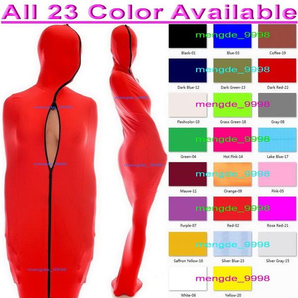 23 Colori Lycra Spandex Costumi da mummia Sacco a pelo unisex con maniche interne Sexy Donna Uomo Collant Sacchi per il corpo Sacchi a pelo Cat245a