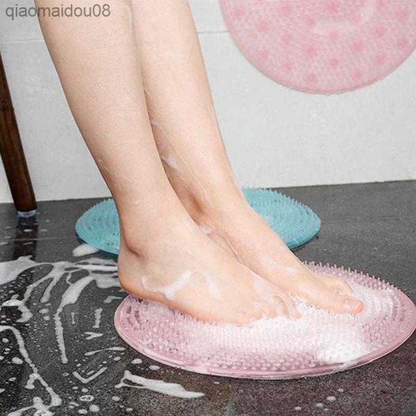 Doccia Scrubber per piedi Massaggiatore Cleaner Spa Rondella esfoliante Lavare i piedi Cuscino pulito Bagno Spazzola per piedi da bagno Rimuovi pelle morta L230704