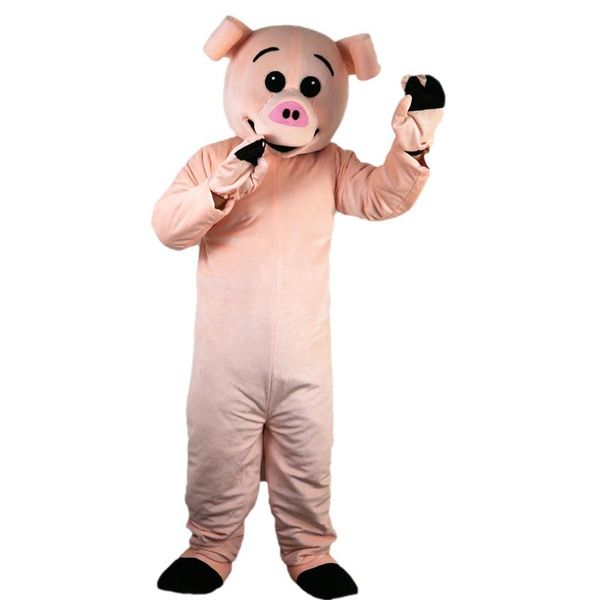 Traje profissional de mascote de porco Halloween Natal vestido de festa fantasia personagem de desenho animado terno carnaval unissex adultos roupa220o