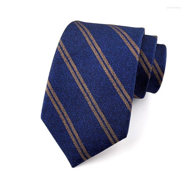 Gravatas Laço Clássico Masculino Seda Moda Azul Magro Dourado Listrado Gravata Para Homem Festa De Casamento Corbatas Gravatas Para Homens YUT16
