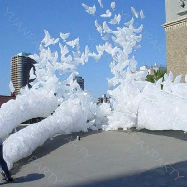20pcs 104 54cm biyolojik olarak parçalanabilir düğün dekorasyonu beyaz güvercin balon küreleri barış kuş balon güvercinleri evlilik helyum balon x255d