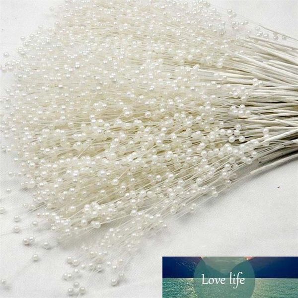 Whole-100PCS The Spray Of Pearl Beads Wire Steli Accessori per la decorazione dei capelli da sposa Bouquet da sposa Charms Fiore artificiale A205R