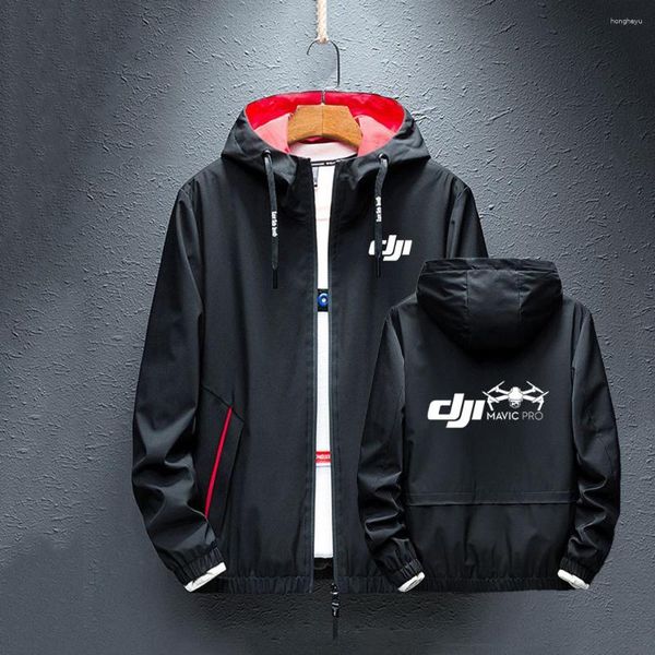 Erkek Hoodies DJI Profesyonel Pilot Drone Baskılı Ceketler Erkekler için Su Geçirmez Softshell Açık Rüzgar Derbak Palto Av giysileri