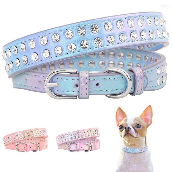 Collari per cani Collana con colletto con strass Bling Simpatico cucciolo di gatto con borchie di cristallo Pet regolabile per cani di piccola taglia Gatti Pitbull