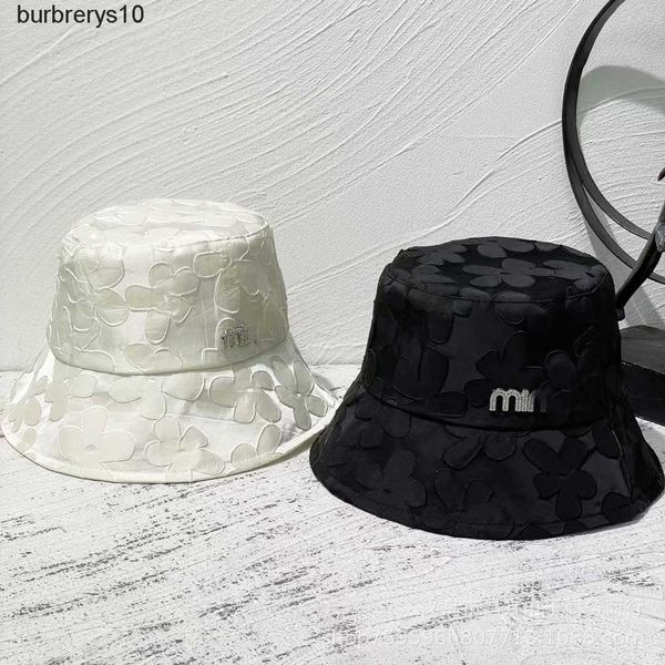 Chapéu coreano flor Jacquard M Bucket Moda Lazer Versátil Bacia Hat ins Net Red Tide Rhinestone M Bucket hat