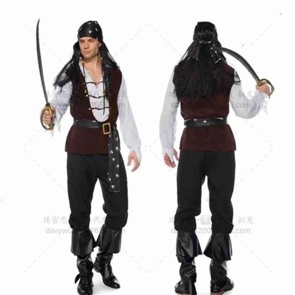 love 2021 Perla uniforme maschio adulto Costume da pirata Costume da pirata Gioco di ruolo di Halloween Costume yw276e