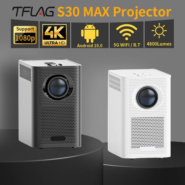 Другая электроника Другие аксессуары TFLAG S30 MAX MINI 4K Проектор LED 5G BT WIFI Поддержка Full HD 1080P Коррекция Keystone Portable для домашнего кино 230715