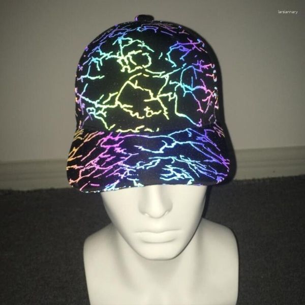 Ball Caps Persönlichkeit Bunte Reflektierende Baseball Kappe Männer Punk Hip Hop Gorras Frauen Street Style Einstellbare Hut