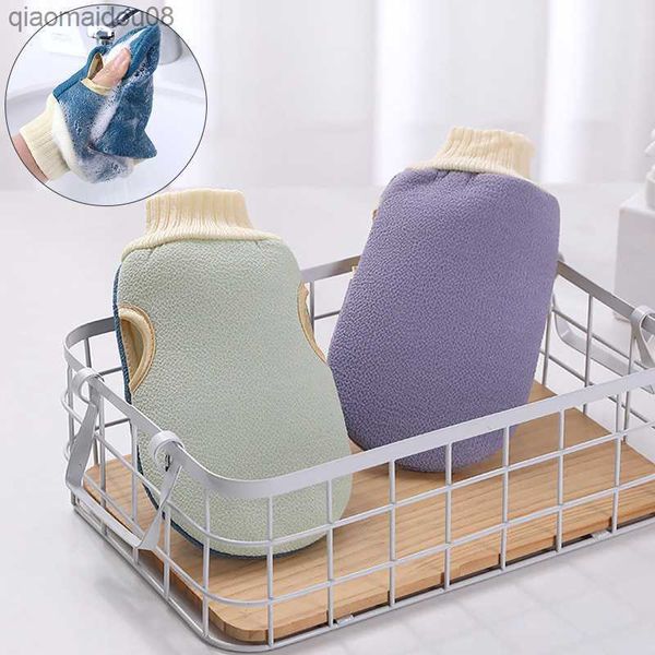 Body Scrubber Sfregamento Asciugamano Guanto Bagno Doccia Pulizia Guanti Pelle Schiena Scrub Esfoliante SPA Massaggio Salvietta Forniture per il bagno L230704