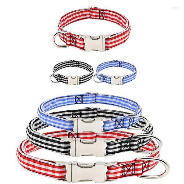 Hundehalsbänder HUIJI 1 Stück Ndependent Station Source Gestreifte Metallschnalle plus Kosename Anti-Streu-Halsring graviertes Halsband DIY