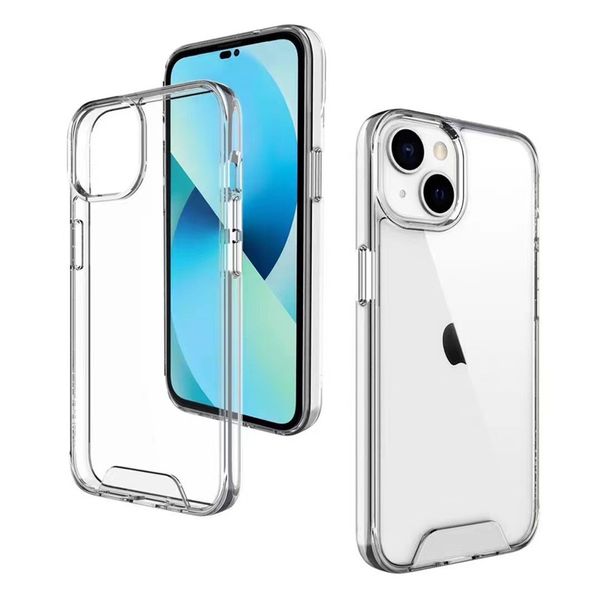 Premium Space Phone Cases Capa traseira de acrílico transparente Protetor transparente para iPhone 15 14 13 12 11 pro max Xs XR 7 7p 8 8plus Samsung com caixa de varejo