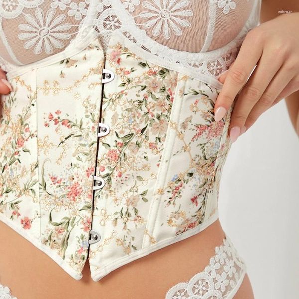 Cintos Elástico Underbust Espartilho Com Padrão Bordado Mulher Cintura Curva Modeladora Modeladora Cinto Emagrecedor Meninas Atacado