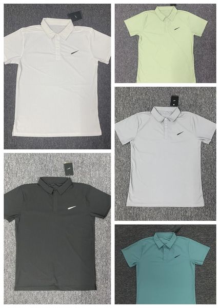 Hochwertige Herren-Designerkleidung. Herren-T-Shirt, Sport-POLO-Shirt, kurzärmliges T-Shirt, Baseball-Golf-Badminton-Shirt, Revers-Oberteil, Eisseide, schnell trocknend, Sommer