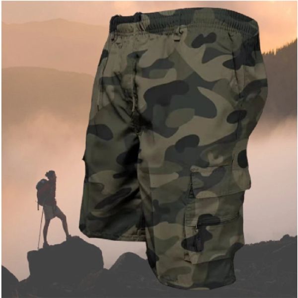 Мужские шорты Summer Camouflage Cargo Casual Short Pants Multiockets Quick Dry Loak Outdoor Sport 230714