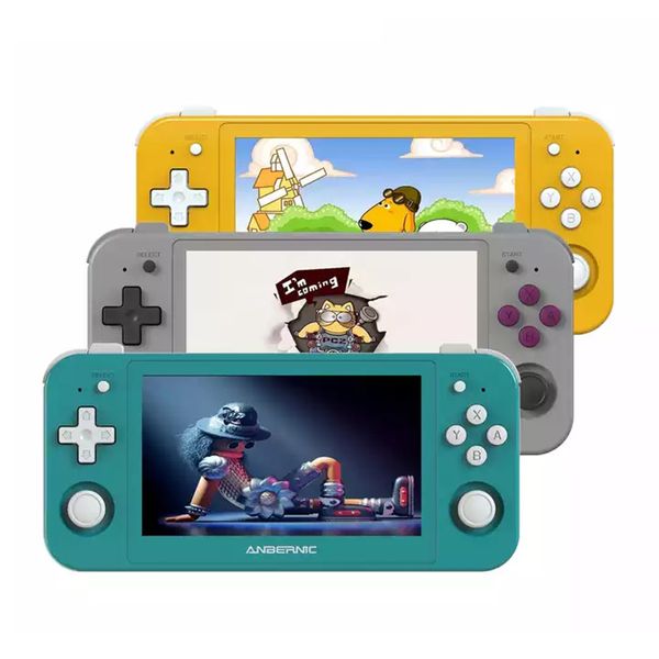 Tragbare Spielespieler ANBERNIC RG505 Retro-Handheld-Spielekonsole 4,95 Zoll OLED-Touchscreen Android 12 T618 64-Bit Eingebauter Hall Joyctick 4000 Spiele 230714