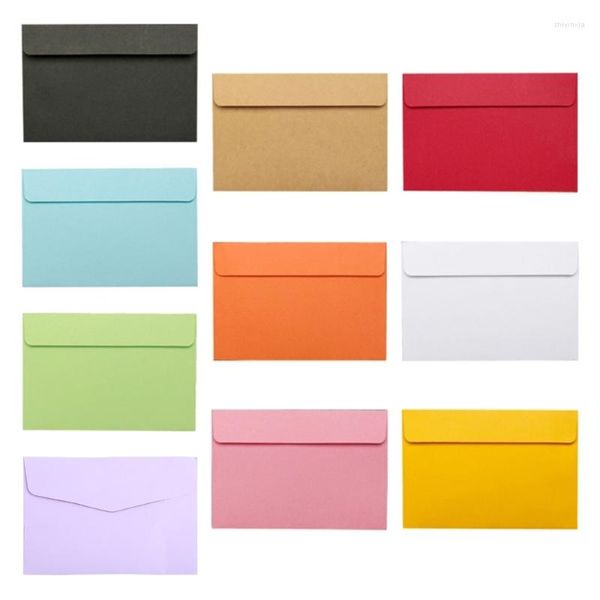 Pacote de embrulho para presente G5 com 10 envelopes de papel Kraft Conjunto de cores sortidas Kit vintage