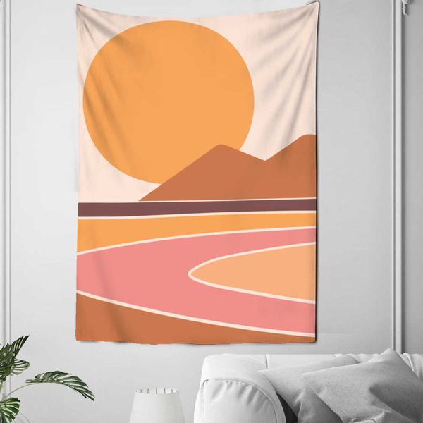 Wandteppiche, Kuppelkameras, Landschaft, Wandbehang, Mädchen-Wandteppich, Camping, Sonnenaufgang, Ölgemälde, Muster, Sonnenuntergang, Boho-Wandteppich, Yoga-Pad, Schlafdekoration