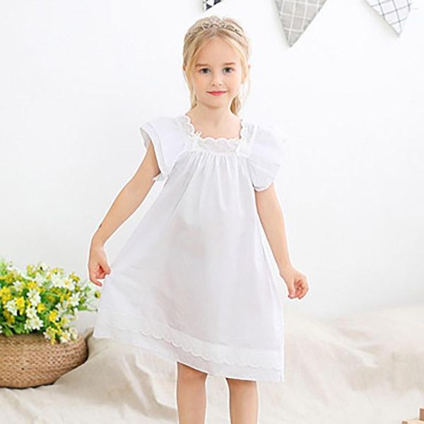 Abiti da ragazza Toddler Girls Cotton SLong Camicia da notte Pigiama Abito da loungewear Casual A Line Infant Party Pagliaccetto pasquale