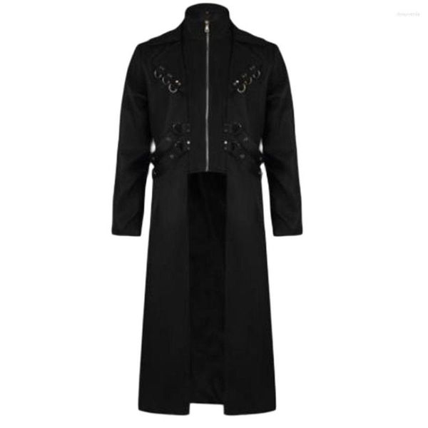 Trench da uomo Lungo Costume rinascimentale medievale Cappotto da gentiluomo Gotico Steampunk Abito vintage da uomoCapispalla punk rinascimentale