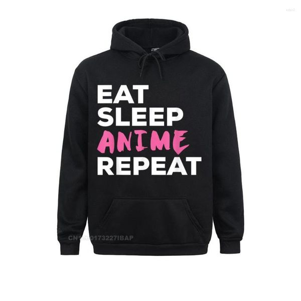 Moletons Masculinos Engraçados Eat Sleep Anime Repeat Hoodie Cosie Personalizado Manga Longa Dia da Mentira Prevalente Moletons Masculinos