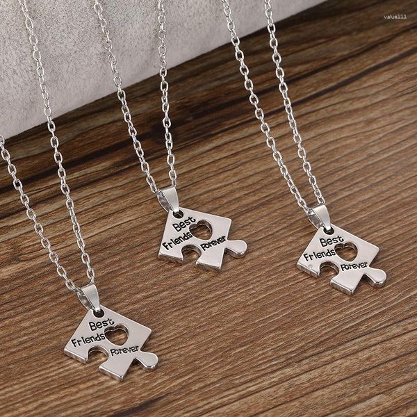 Collane con ciondolo 2023 Collana Set Friends Incastro Puzzle Amicizia Gioielli Bff Accessori