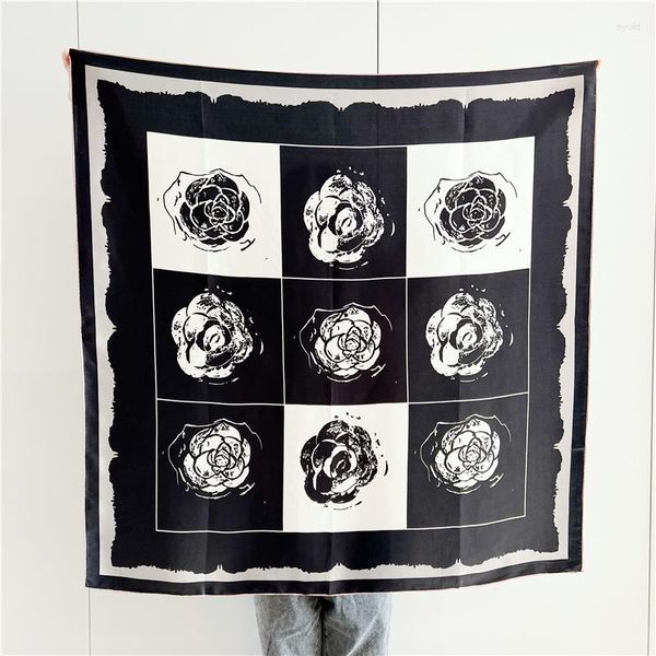 SARVES Camellia Print Designer Pure Mulberry шелк твил шарф шарф с помощью шарфов с шарфами