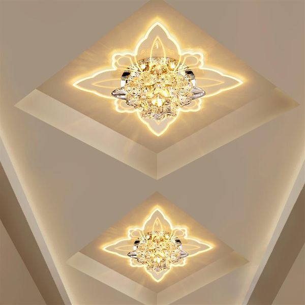 Plafoniere moderne a farfalla in cristallo a LED Soggiorno Faretto Corridoio Corridoio Lampada da soffitto Creativa Portico Ingresso Illuminazione246O