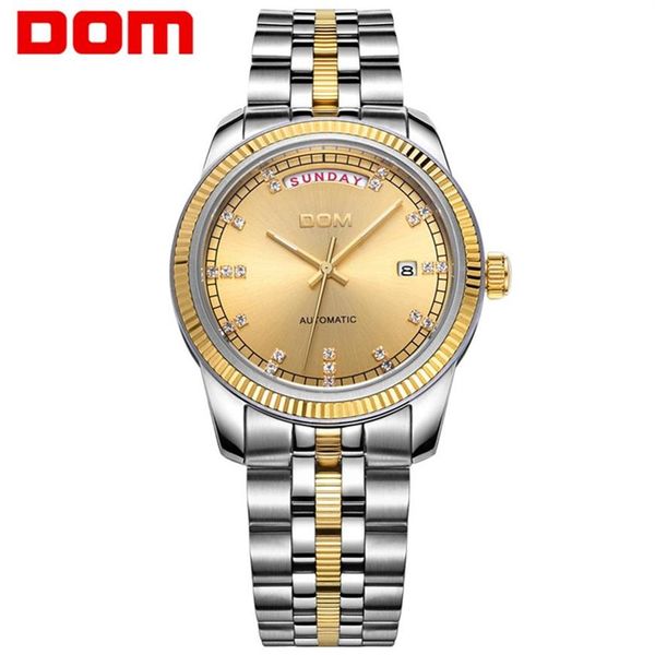 DOM Top Brand Luxury Mechanical Automatic Mens Watches Full Natenless Sappair Fashion Водонепроницаемые бизнес-часы Men M-82G-9M197W