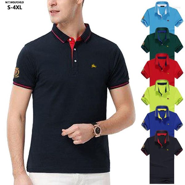 Herren Polos Mode Hemd Männer Sommer Stickerei-Logo Polo Shirts Kurzarm Marke Beiläufige Dünne Sport Tees Hommes Kleidung Tops