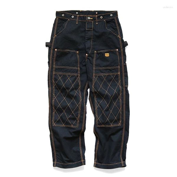 Pantaloni da uomo KAPITAL Casual 23SS Primavera e autunno Stile giapponese Moda retrò Cotone filo d'oro Griglia per uomo Donna Pantaloni