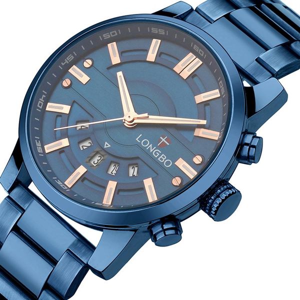 LONGBO Top Luxus Marke Männer Uhr Quarz Männliche Uhr Design Sport Uhren Wasserdichte Edelstahl Armbanduhr Reloj Hombre2505