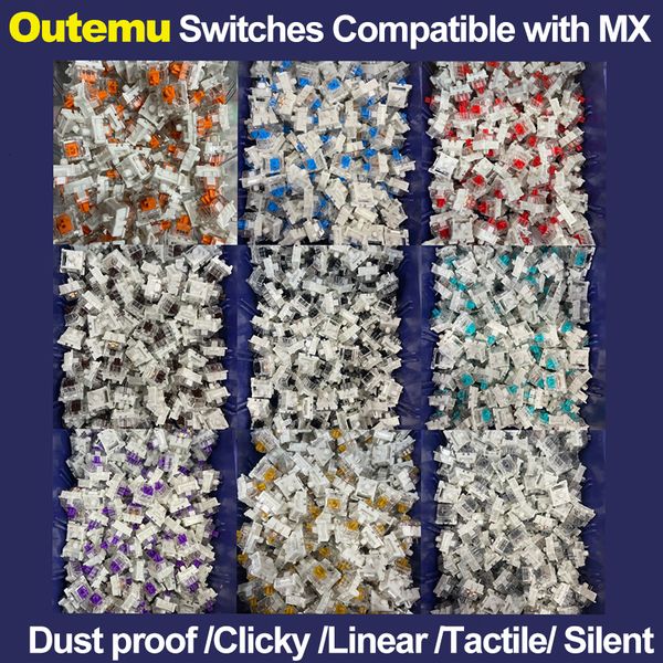 Tastiere Interruttori Outemu Tastiera meccanica Nero Blu Marrone Rosso Interruttore a chiave per prese CIY SMD Pin sottili a 3 pin Compatibile con MX Switch 230715