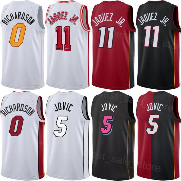 Print Draft Pick Basketball Jimmy Butler Jersey 22 Jaime Jaquez Jr 11 Nikola Jovic 5 Josh Richardson Bam Adebayo 13 Caleb Martin 16 Kevin Love 42 Kyle Lowry Masculino Crianças