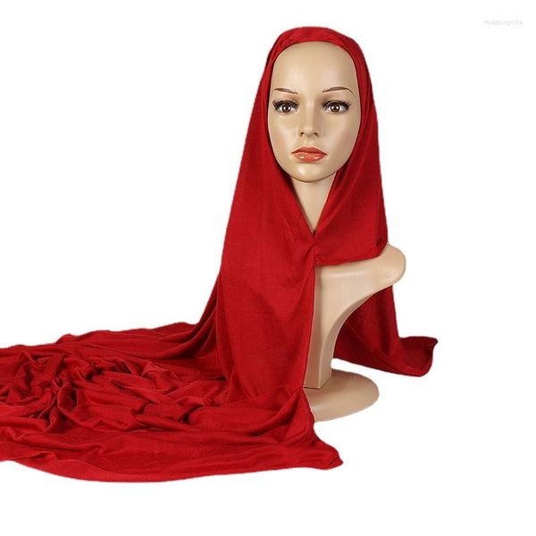 Ethnische Kleidung 2023 Einfarbige Jersey-Schals Instant Hijab Baumwolle Turbante Donna Kopftuch Damen Casual Schal Kopfschmuck Mütze Gebetsmütze