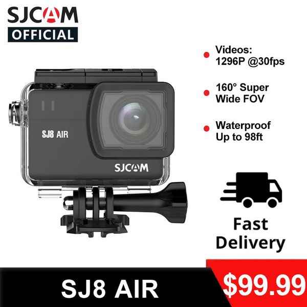 Спортивные видеокамеры SJCAM SJ8 Air Action Camera Wi -Fi Удаленный шлем камера Ultra HD 1296P 30FPS Sports DV Водостойкая камера с 32 ГБ карты памяти 230714