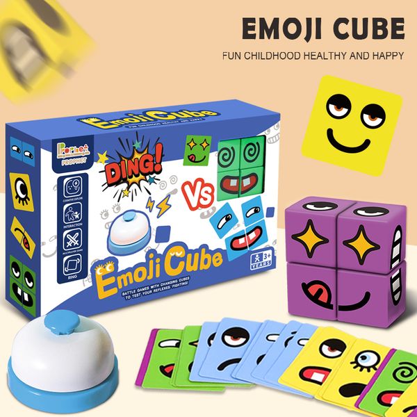 Puzzle Face Change Cube Gioco Giocattolo Espressione Montessori Puzzle Building Blocks Apprendimento precoce Giocattoli educativi per bambini Bambini s 230714