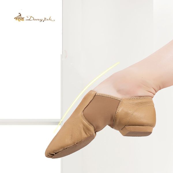 Sandálias Mulheres Jazz Slip on Tênis Couro Genuíno Sapatos de Dança para Homens Meninas Botas Esportivas Macias Adulto Preto Sapatos de Dança Jazz 230714