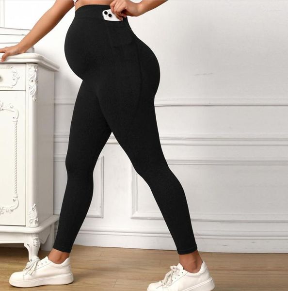 Pantaloni attivi Leggings premaman sopra la pancia Collant da yoga in gravidanza indossano un allenamento morbido e atletico