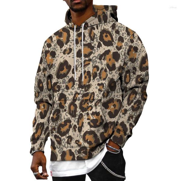 Felpe con cappuccio da uomo Vinatge Style Men 3D Leopard Graffiti Pattern stampato Felpa con cappuccio da donna Outdoor Casual Pullover Abbigliamento Taglia S-6XL