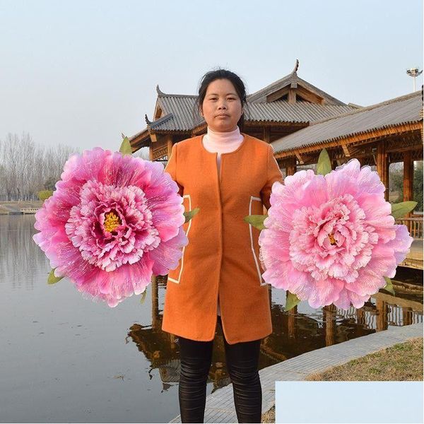 Fiori decorativi Ghirlande Ombrello di peonia fatto a mano Resuable Ornamenti di nozze ecologici per bambini e donne Spettacolo di danza Pr Dhxgi