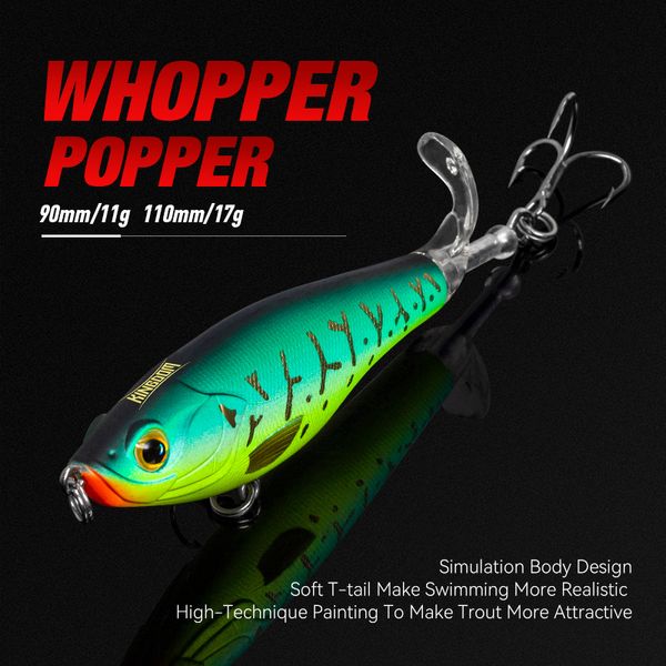 Iscas KINGDOM Propeller Topwater Fishing Iscas 9cm 11cm Flutuante Iscas Artificiais Hard Plopper Cauda Rotativa Suave Equipamento de Pesca 230715