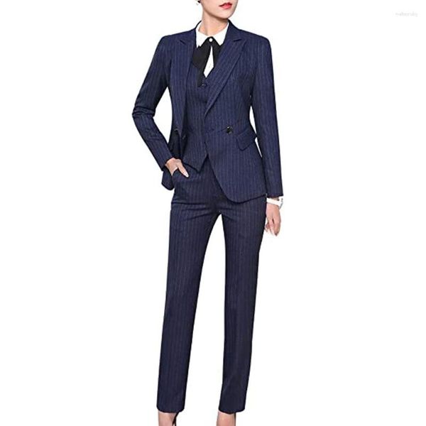 Herrenanzüge, dreiteiliges Damen-Blazer-Set für Damen, für Arbeit, Business-Anzug, zweireihig, Hose, Weste und Jacke