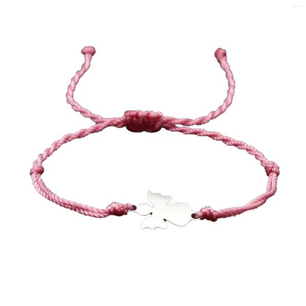 Charm Bracelets Artesanato Fashion Jóias Pulseira de corda para mulheres Comprimento ajustável Sorte de aniversário com presente de anjo Casual Meninas feitas à mão