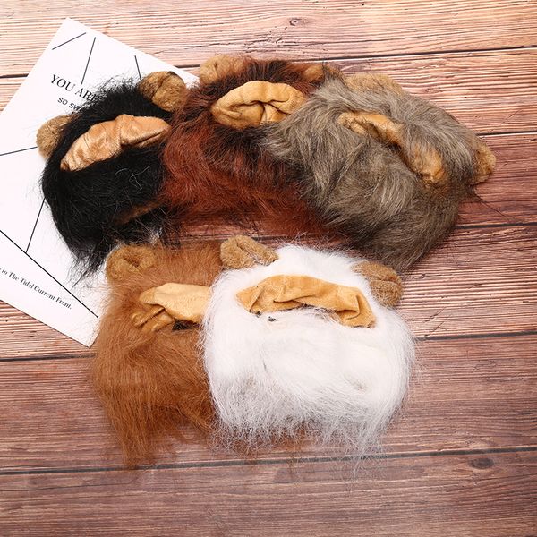 Cat Costumes Funny Cute Pet Lion Mane Wig Cap Hat per Halloween Xmas Clothes Fancy Dress con orecchie Autunno Inverno Costume Cosplay 230714