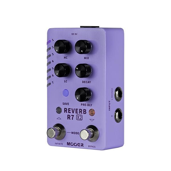 Cables Mooer R7 X2 Reverb Pedal 14 Effetti reverbiti stereo Atmosfera/Spring/Hall/Room With Infinite Function Rever Guitar Pedal