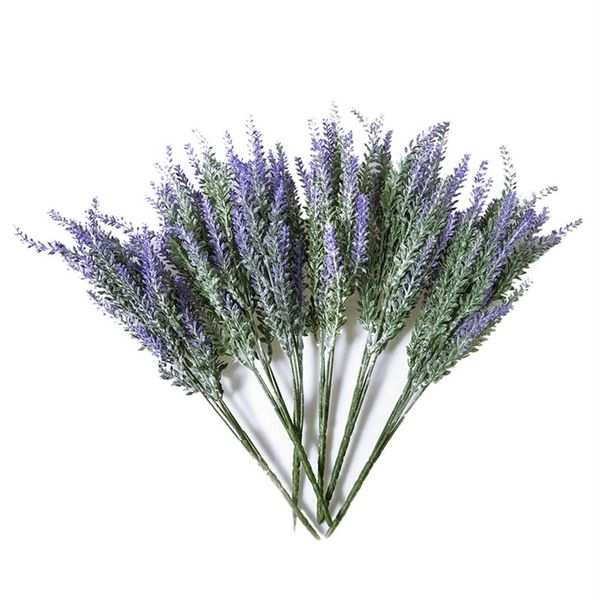 6x Bundles Bouquet di lavanda artificiale Mazzo di lavanda finto Fiori viola Pianta artificiale per decorazioni per la casa di nozze Off284O