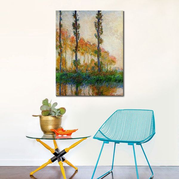 Dipinto a olio fatto a mano di Claude Monet I tre alberi Autunno 1891 Modern Canvas Art Modern Landscape Living Room Decor